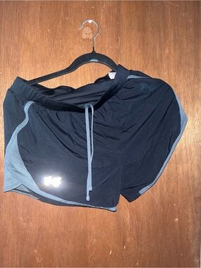 Women’s  Black Athletic Running Shorts with Gray Trim